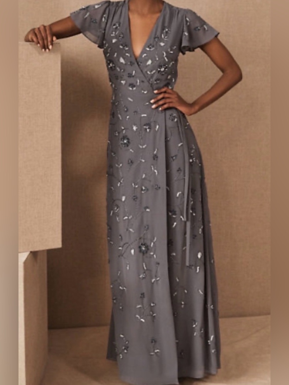 BHLDN Plymouth Beaded Wrap Dress